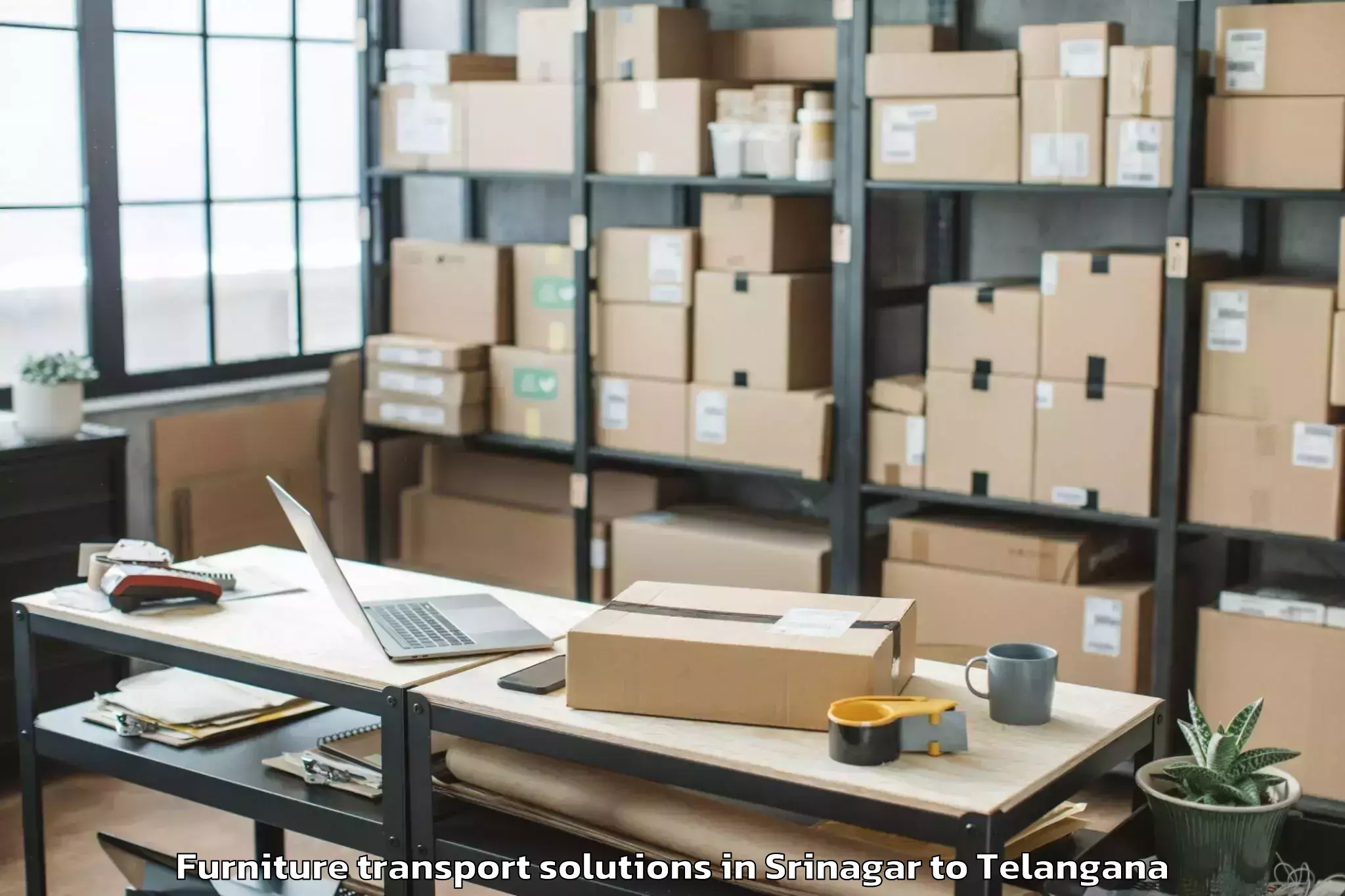 Affordable Srinagar to Kyathampalle Furniture Transport Solutions